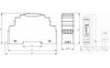 Реле напряжения трехфазное на DIN-рейку 150-300В AC 0.1-20с, EMAS изображение 2 (габаритные размеры)
