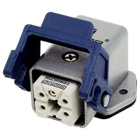 Корпус стаціонарний з розеткою і пластиковим фіксатором, нижнє введення (5 контактів), EMAS (EBM05PE41) фото