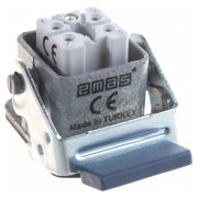 Корпус стационарный с розеткой и металлическим фиксатором, прямой ввод (5 контактов), EMAS мини-фото