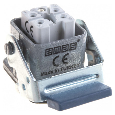 Корпус стационарный с розеткой и металлическим фиксатором, прямой ввод (5 контактов), EMAS (EBM05PM46) фото