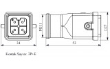 Корпус переносной с вилкой (4 контакта), EMAS изображение 2 (габаритные размеры)