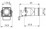 Корпус переносний з розеткою і металевим фіксатором (4 контакти), EMAS зображення 2 (габаритні розміри)