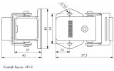 Корпус стационарный пустой с металлическим фиксатором, нижний ввод (5 контактов), EMAS изображение 2 (габаритные размеры)
