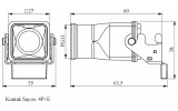 Корпус переносной пустой с металлическим фиксатором (5 контактов), EMAS изображение 2 (габаритные размеры)