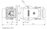 Корпус стационарный с розеткой и металлическим фиксатором, нижний ввод (5 контактов), EMAS изображение 2 (габаритные размеры)