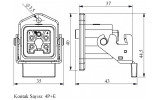 Корпус стаціонарний з розеткою і металевим фіксатором, пряме введення (5 контактів), EMAS зображення 2 (габаритні розміри)
