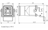 Корпус переносний з розеткою і металевим фіксатором (5 контактів), EMAS зображення 2 (габаритні розміри)