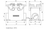 Корпус стационарный пустой с 4-роликовым фиксатором, наружный монтаж, 2 ввода (10 контактов), EMAS изображение 2 (габаритные размеры)