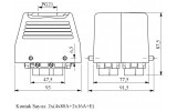 Корпус переносний з вилкою, верхнє введення (12 контактів, 2×(4×80А + 2×16А)), EMAS зображення 2 (габаритні розміри)
