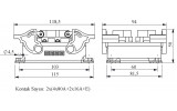 Корпус стационарный с розеткой и 4-роликовым фиксатором, монтаж на перегородке, нижний ввод (12 контактов, 2×(4×80А + 2×16А)), EMAS изображение 2 (габаритные размеры)
