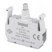 Блок-контакт подсветки 12-30В AC/DC с белым светодиодом для серии B, EMAS мини-фото