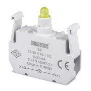 Блок-контакт підсвічування 12-30В AC/DC з жовтим світлодіодом для серії B, EMAS міні-фото