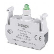Блок-контакт подсветки 12-30В AC/DC с зеленым светодиодом для серии B, EMAS мини-фото