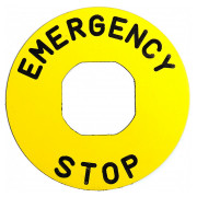 Табличка кнопки аварийной алюминий d=90мм, EMAS мини-фото