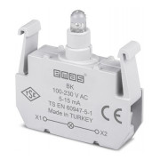 Блок-контакт підсвічування 100-250В AC з червоним світлодіодом для серії B, EMAS міні-фото