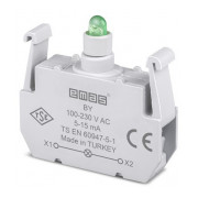 Блок-контакт підсвічування 100-250В AC з зеленим світлодіодом для серії B, EMAS міні-фото