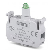 Блок-контакт підсвічування 12-30В AC/DC з зеленим світлодіодом для серії CP/CM, EMAS міні-фото