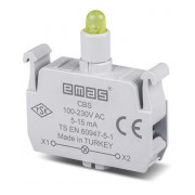 Блок-контакт подсветки 100-250В AC с желтым светодиодом для серии CP/CM, EMAS мини-фото