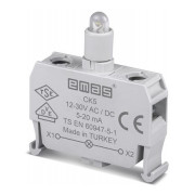 Блок-контакт підсвічування 12-30В AC/DC з білим світлодіодом для постів серії CP/CM, EMAS міні-фото
