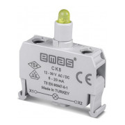 Блок-контакт подсветки 12-30В AC/DC с желтым светодиодом для постов серии CP/CM, EMAS мини-фото