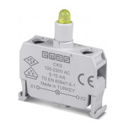 Блок-контакт подсветки 100-250В AC с желтым светодиодом для постов серии CP/CM, EMAS мини-фото