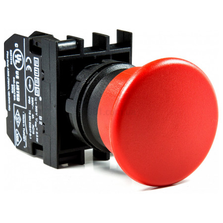 Кнопка "грибок" без фіксації (1НВ) червона (серія B), EMAS (B100MK) фото