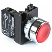 Кнопка натискна кругла (1Н3) метал IP65 червона (серія CM), EMAS міні-фото