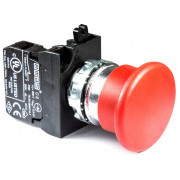 Кнопка "грибок" аварійна d=40мм без фіксації (1НЗ) метал IP65 червона (серія CM), EMAS міні-фото