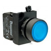 Кнопка нажимная круглая (1НО) пластик IP65 синяя (серия CP), EMAS мини-фото