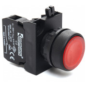 Кнопка нажимная круглая (1Н3) пластик IP65 красная (серия CP), EMAS мини-фото