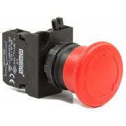 Кнопка "грибок" аварийная d=40мм с фиксацией (возврат поворотом) 1НЗ пластик IP65 (серия CP), EMAS мини-фото
