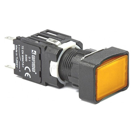 Кнопка натискна прямокутна (1НВ) жовта (серія D), EMAS (D100DDS) фото