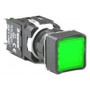 Кнопка нажимная квадратная (1НО) зеленая (серия D), EMAS мини-фото
