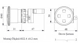 Кнопка "грибок" с окном аварийная d=40мм с фиксацией (возврат отжиманием) 1НЗ пластик IP65 (серия CP), EMAS изображение 3 (габаритные размеры)