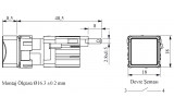 Кнопка натискна квадратна (1НВ) біла (серія D), EMAS зображення 2 (габаритні розміри)