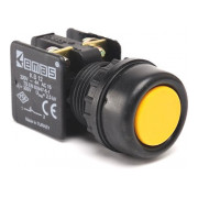 Кнопка натискна з водозахисним кільцем (1НЗ) жовта (серія KB), EMAS міні-фото