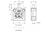 Міні-вимикач кнопковий миттєвої дії (1НВ) BS1, EMAS зображення 2 (габаритні розміри)