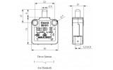 Міні-вимикач кнопковий миттєвої дії (1НЗ) BS1, EMAS зображення 2 (габаритні розміри)