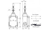 Выключатель концевой с пружиной со средним пластиковым наконечником L1, EMAS изображение 3 (габаритные размеры)