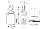 Выключатель концевой с пластиковым роликом d=20мм L2, EMAS изображение 2 (габаритные размеры)