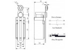 Выключатель концевой с пластиковым регулируемым роликом d=18мм L3, EMAS изображение 2 (габаритные размеры)