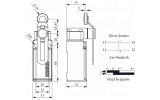 Выключатель концевой с металлическим регулируемым роликом d=18мм (выгнутый рычаг) L51, EMAS изображение 2 (габаритные размеры)