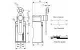Выключатель концевой с пластиковым регулируемым роликом d=18мм (короткий рычаг) L51, EMAS изображение 2 (габаритные размеры)