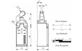 Выключатель концевой с металлическим роликом d=14мм L51, EMAS изображение 2 (габаритные размеры)