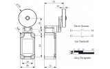 Выключатель концевой с резиновым роликом d=50мм L52, EMAS изображение 2 (габаритные размеры)