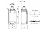 Вимикач кінцевий з металевим плунжером L52, EMAS зображення 2 (габаритні розміри)