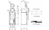 Вимикач кінцевий з пластиковим регульованим роликом d=18мм (вигнутий важіль) L5, EMAS зображення 2 (габаритні розміри)