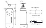 Выключатель концевой с металлическим роликом d=13мм L5, EMAS изображение 2 (габаритные размеры)