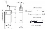 Выключатель концевой с металлическим роликом d=13мм L66, EMAS изображение 2 (габаритные размеры)