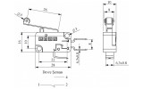 Микро-выключатель с пластиковым роликом на среднем металлическом рычаге MK1, EMAS изображение 2 (габаритные размеры)